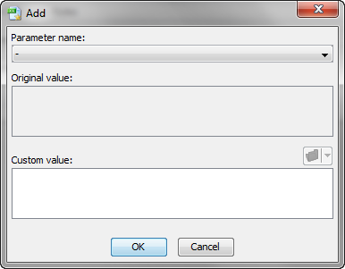 The Add/Edit parameter dialog box