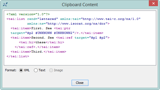 The clipboard viewer dialog box