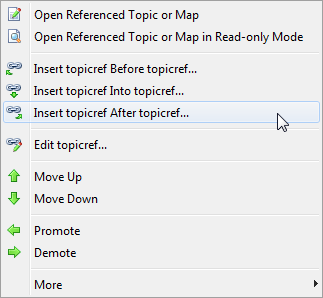 Topicref right-click menu