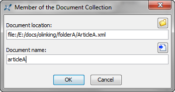 The "Member of the Document Collection" dialog box