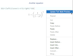 A DocBook equation containing TeX/LaTeX math
