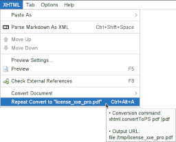 New "Repeat Convert to" menu item below the "Convert Document" sub-menu New "Repeat Convert to" menu item below the "Convert Document" sub-menu
