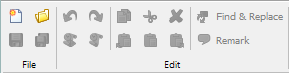 Ribbon of the XXE desktop application when no document is being edited