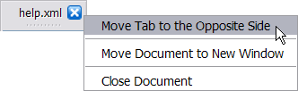 Tab corresponding to the active document